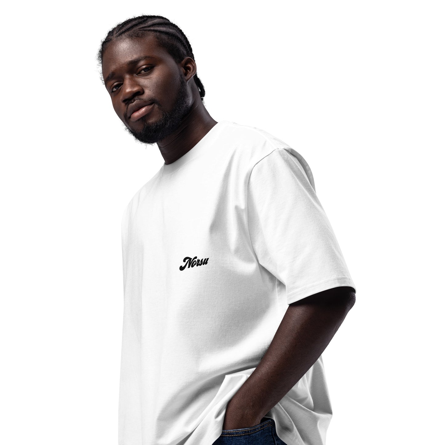 Oversized Λευκό Ανδρικό T-shirt - Surreal Graffiti Μαύρο σε Λευκό