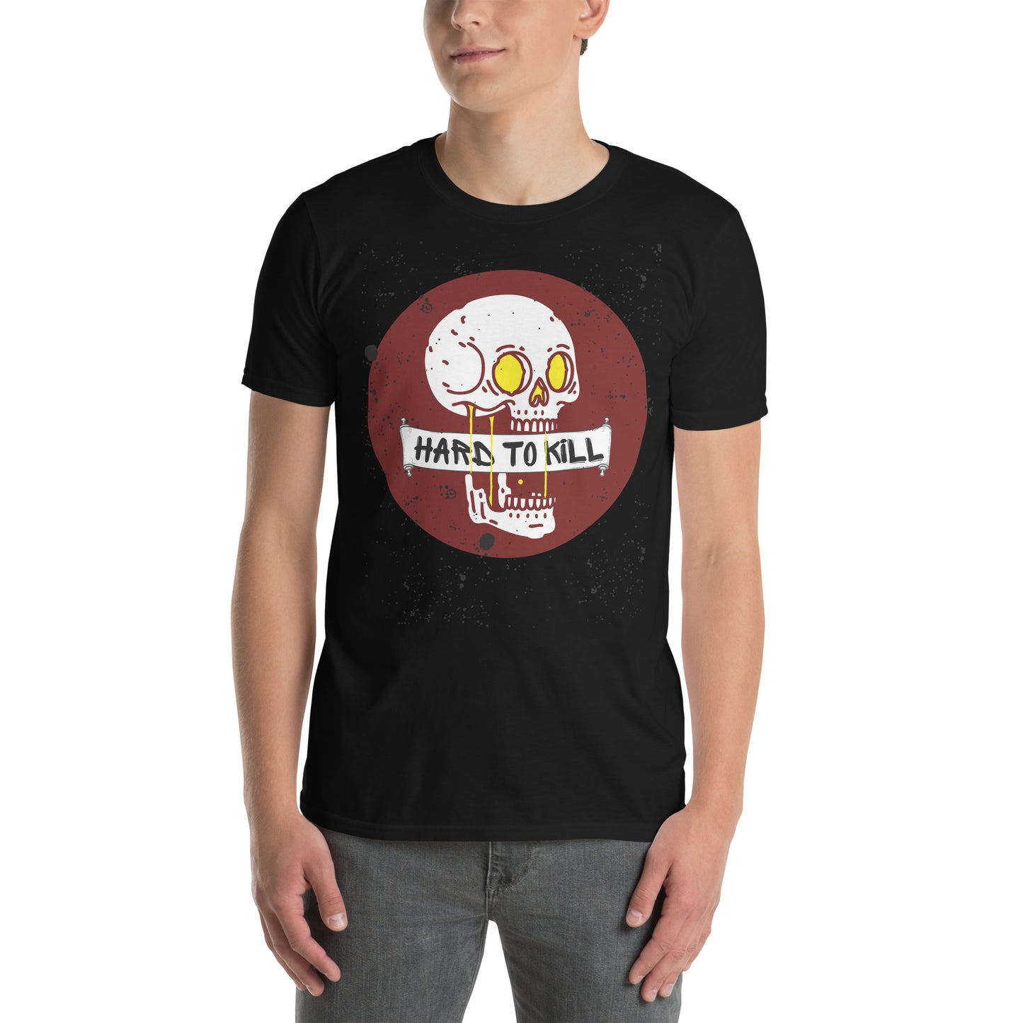 Μαύρο Ανδρικό T-shirt - Νεκροκεφαλή Hard to K*ll
