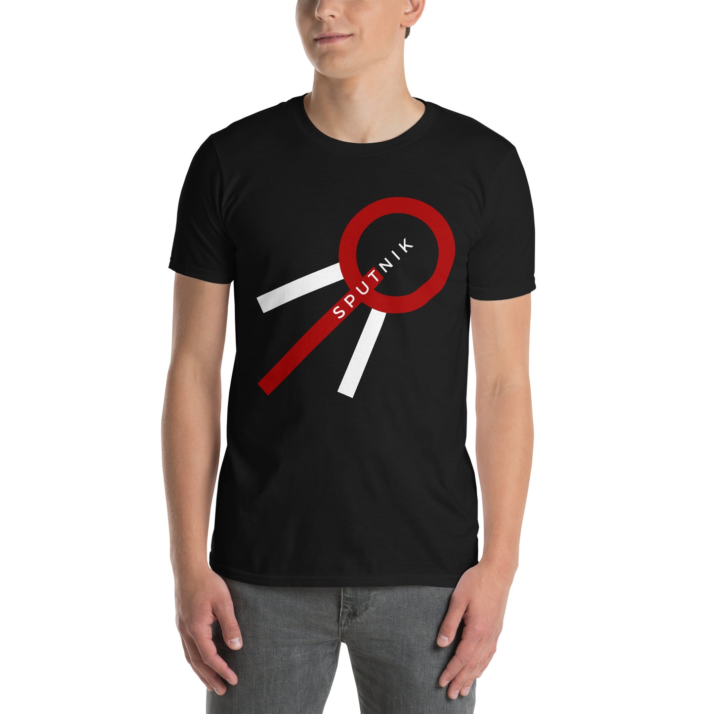 Μαύρο Ανδρικό T-shirt - Δορυφόρος Sputnik
