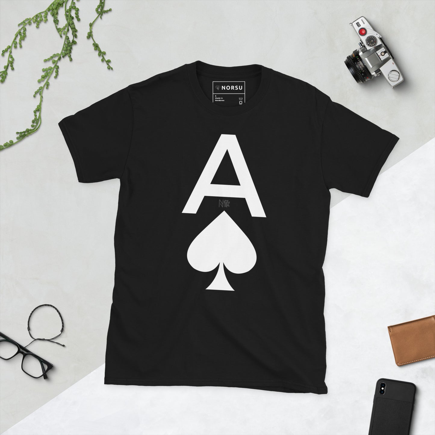 Μαύρο Ανδρικό T-shirt - Άσος Μπαστούνι Ace of Spades