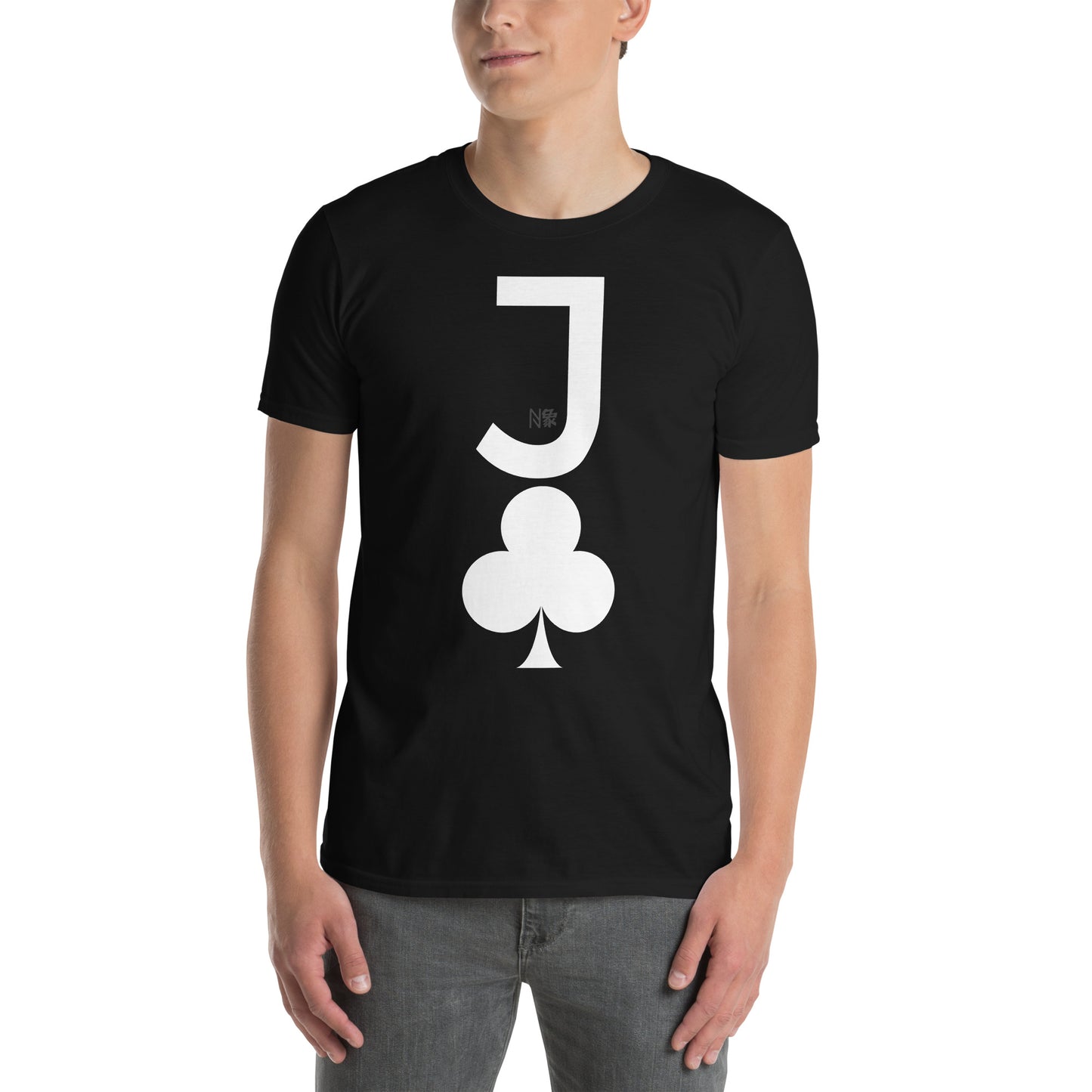 Black Men's T-shirt - Playing Card Jack of Spades Jack of Clubs