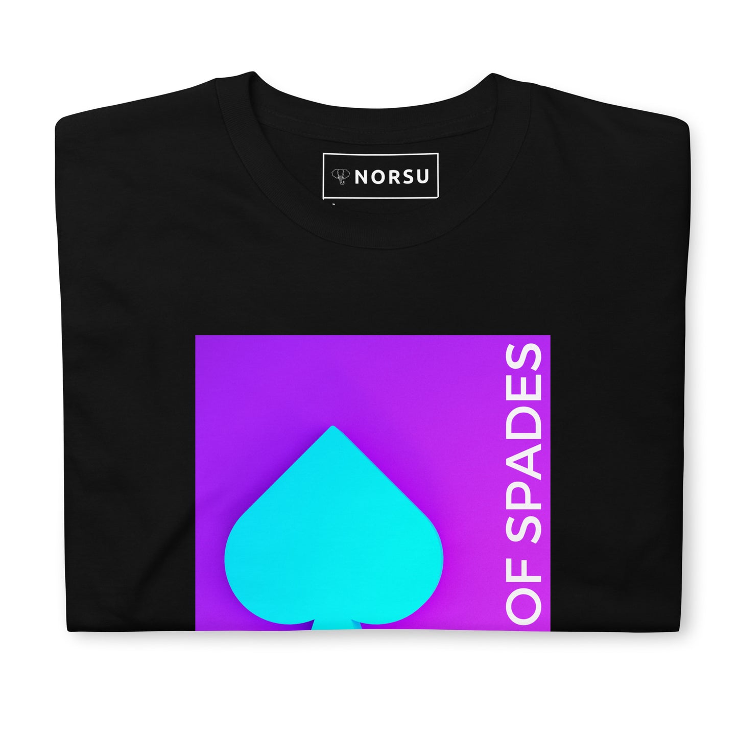 Μαύρο Ανδρικό T-shirt - Μωβ Τραπουλόχαρτο Ace of Spades