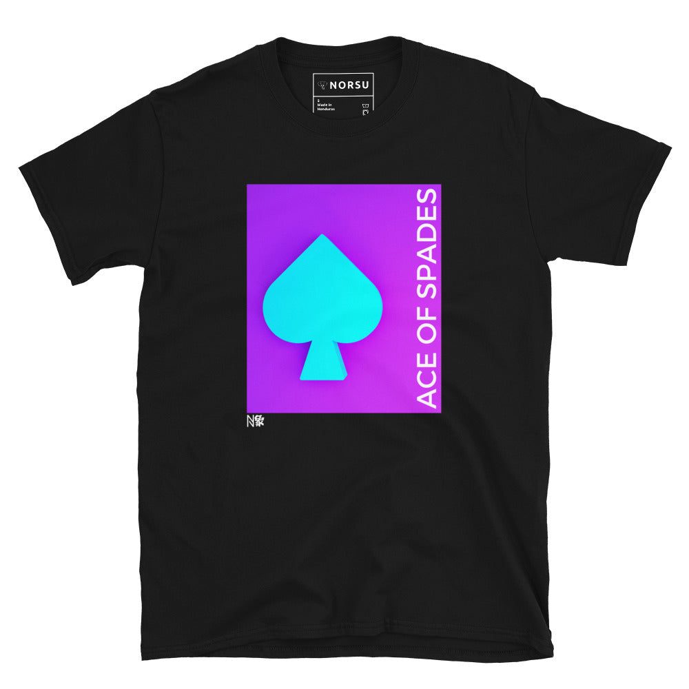 Μαύρο Ανδρικό T-shirt - Μωβ Τραπουλόχαρτο Ace of Spades