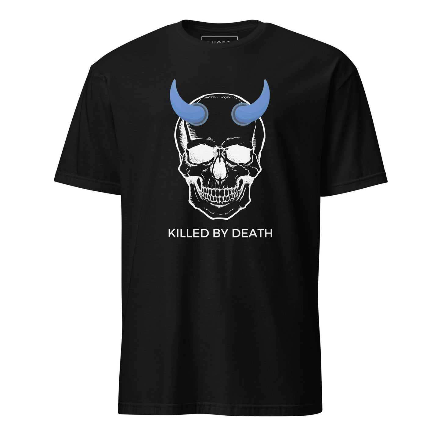 Μαύρο Ανδρικό T-shirt - Νεκροκεφαλή Μπλε Κέρατα Killed by Death Motorhead