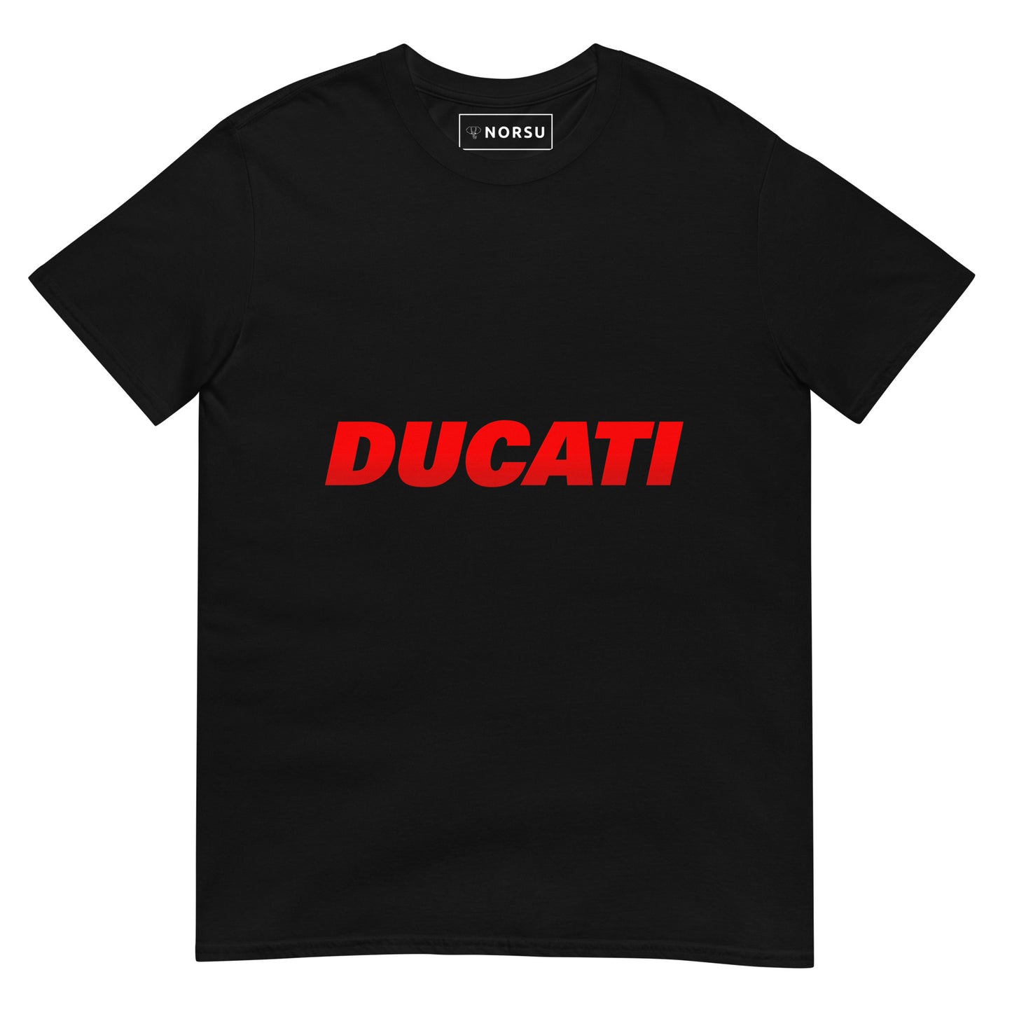 Μαύρο Ανδρικό T-shirt - Ducati Logo Κόκκινα Γράμματα