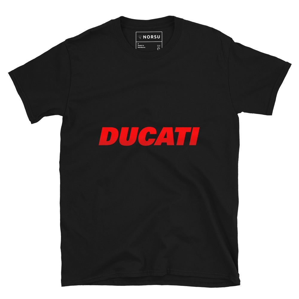 Μαύρο Ανδρικό T-shirt - Ducati Logo Κόκκινα Γράμματα