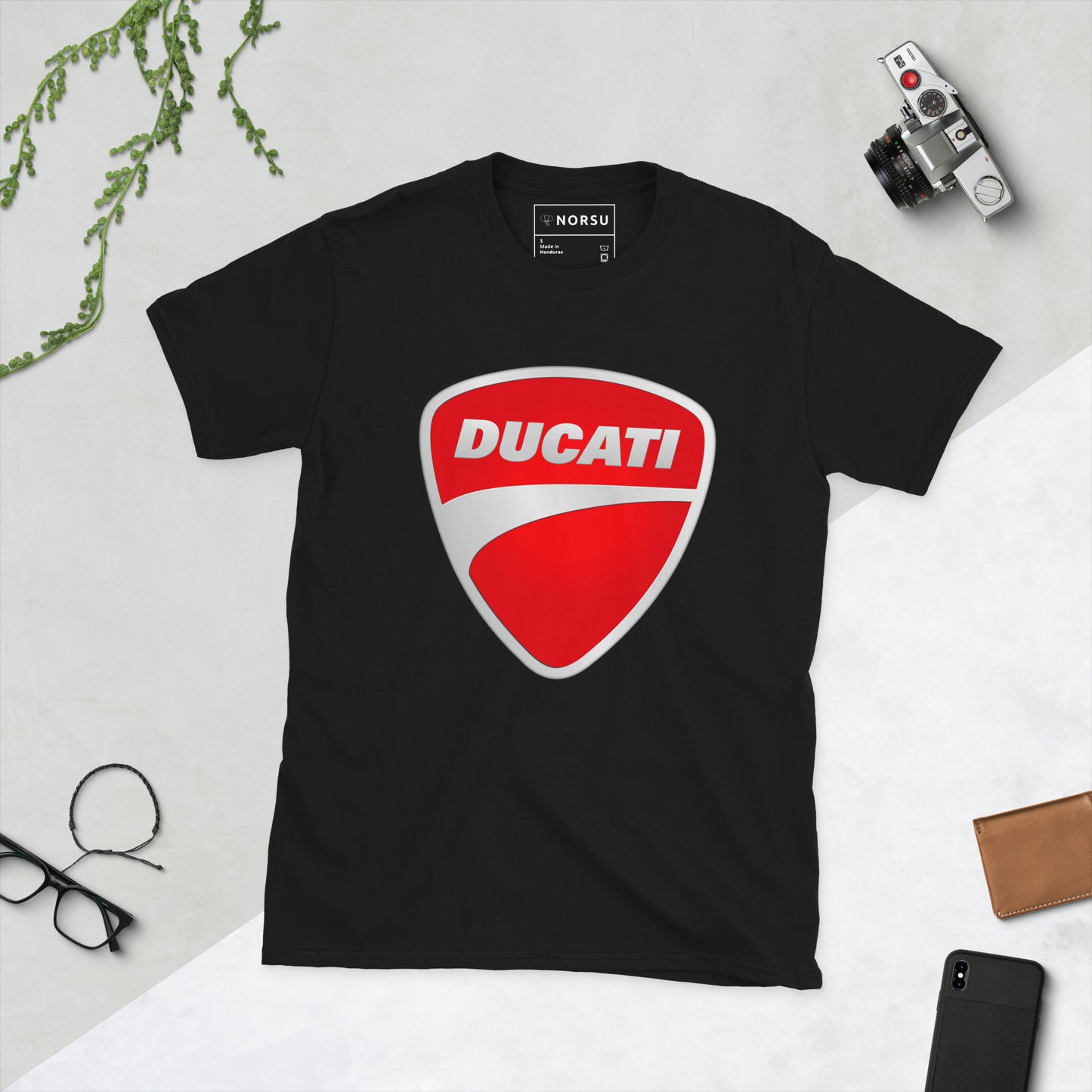 Μαύρο Ανδρικό T-shirt - Ducati Logo Ασημί