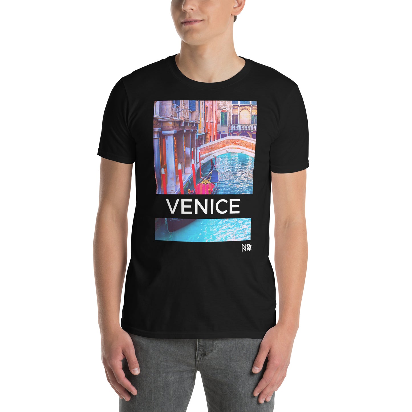 Μαύρο Ανδρικό T-shirt - Bενετία Κανάλι