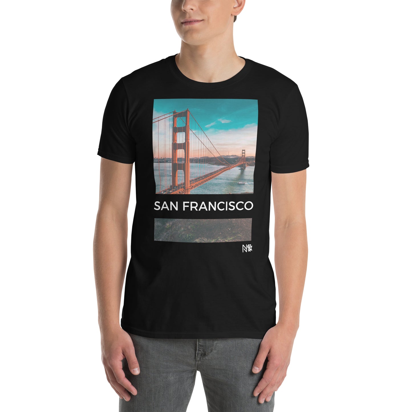 Μαύρο Ανδρικό T-shirt - Σαν Φρανσίσκο Golden Gate Bridge