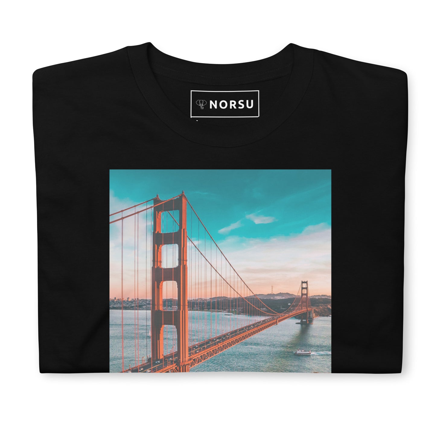 Μαύρο Ανδρικό T-shirt - Σαν Φρανσίσκο Golden Gate Bridge