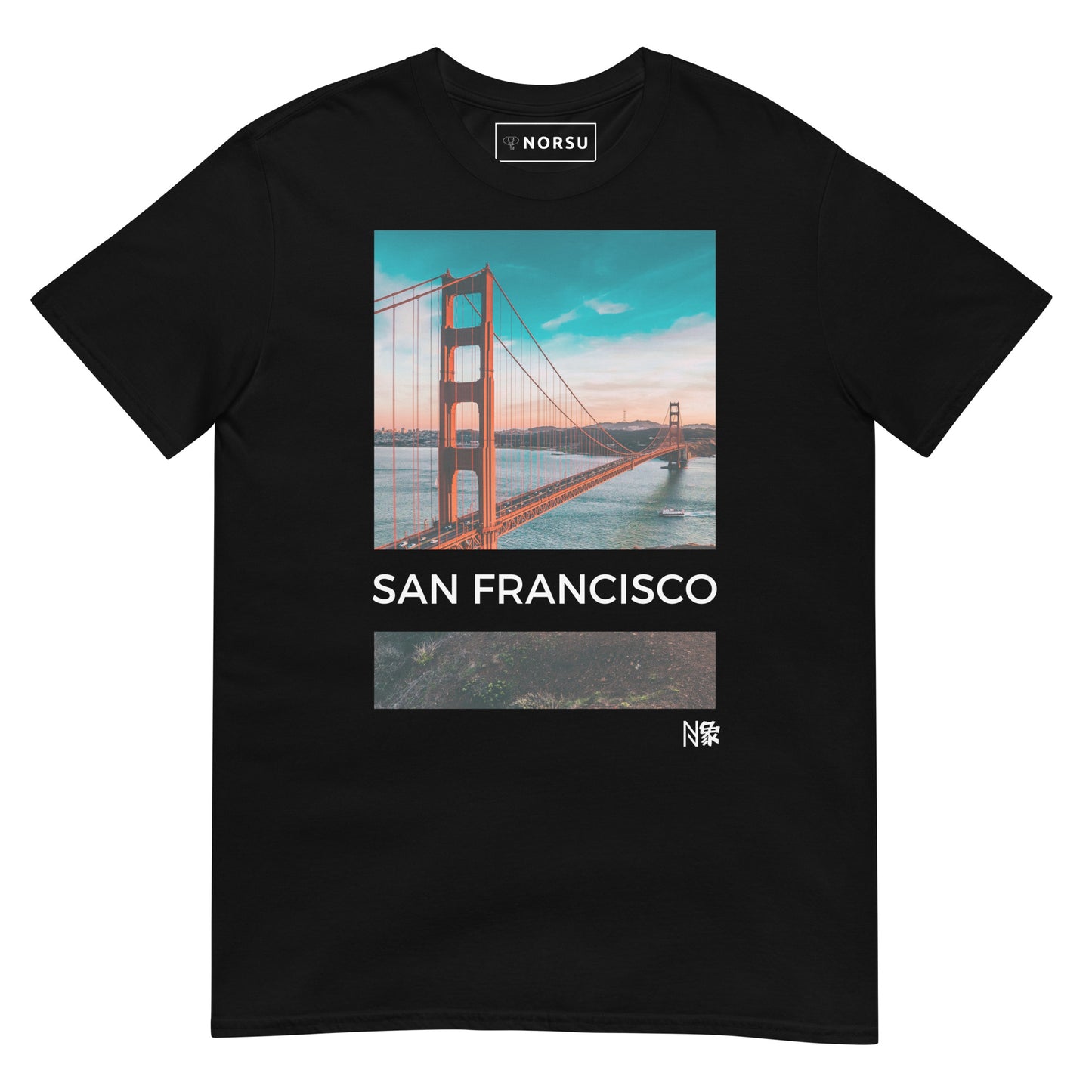 Μαύρο Ανδρικό T-shirt - Σαν Φρανσίσκο Golden Gate Bridge