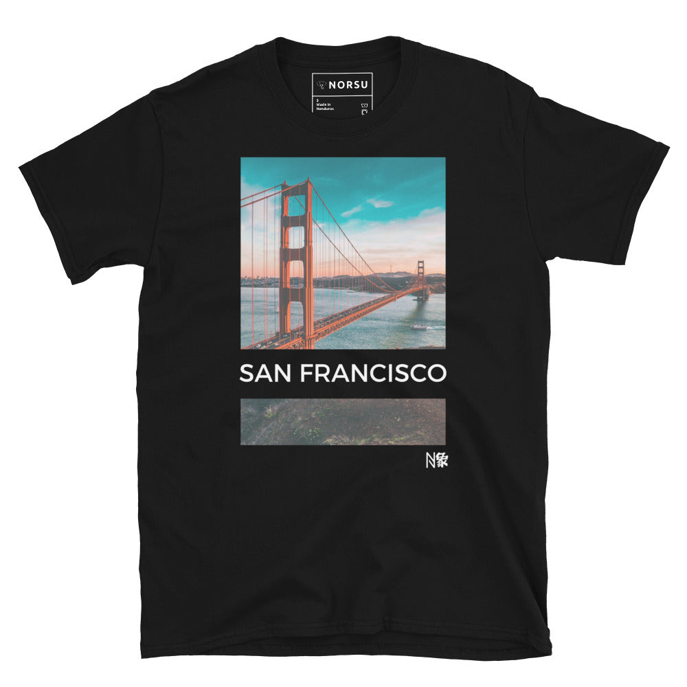 Μαύρο Ανδρικό T-shirt - Σαν Φρανσίσκο Golden Gate Bridge
