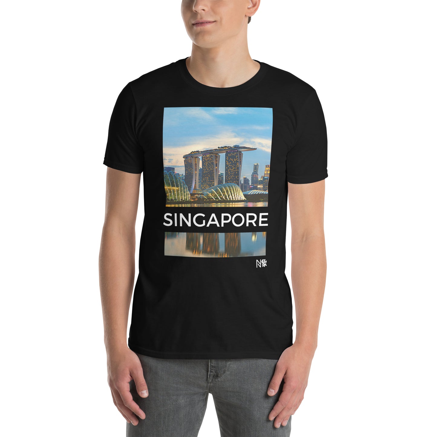 Μαύρο Ανδρικό T-shirt - Σιγκαπούρη Sky Park
