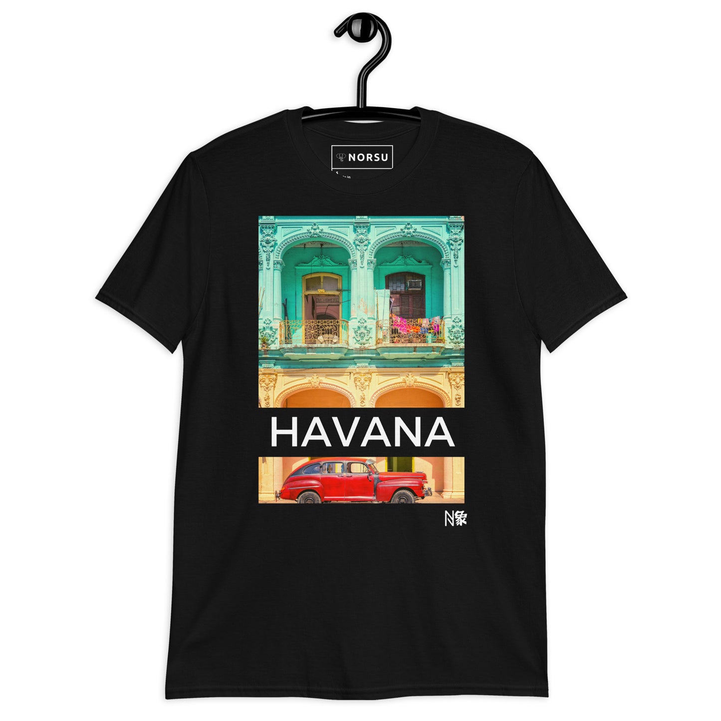 Μαύρο Ανδρικό T-shirt - Αβάνα Κούβα Αμάξι Αντίκα
