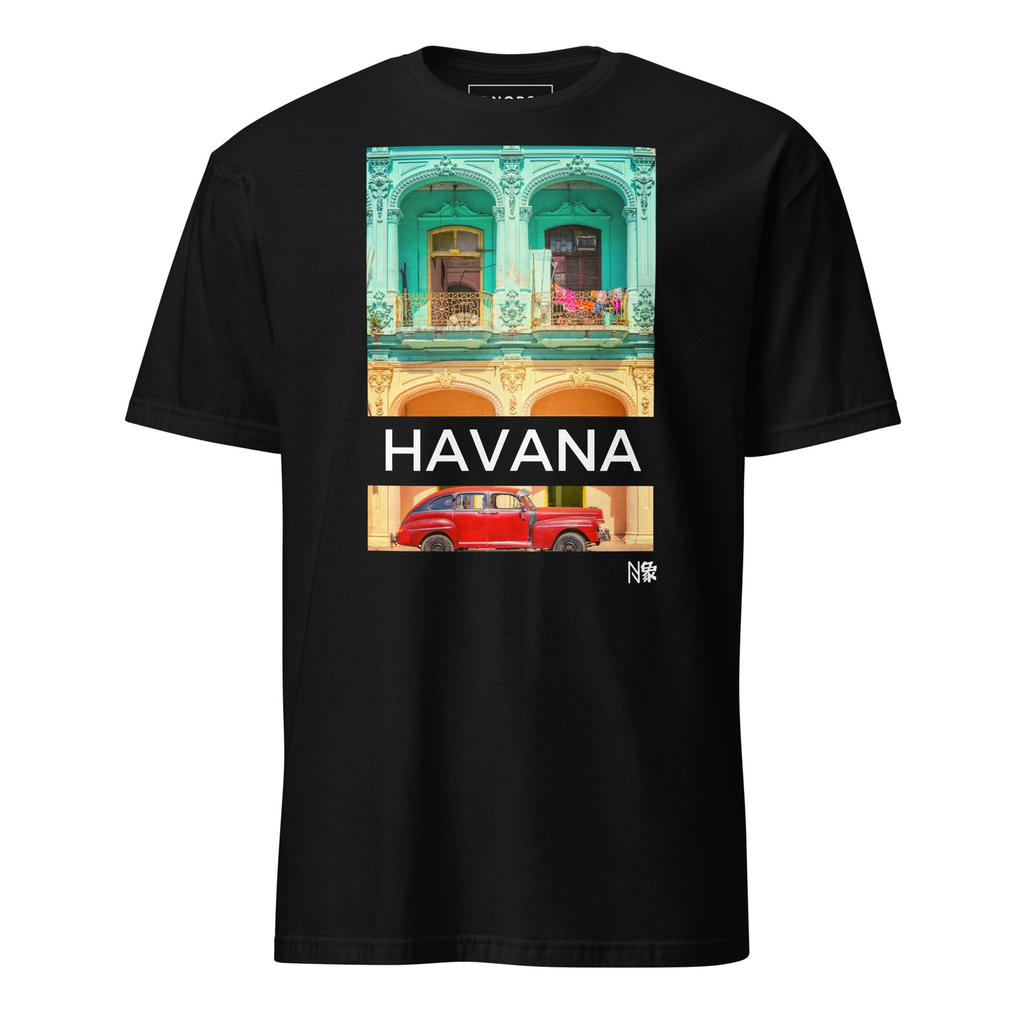 Μαύρο Ανδρικό T-shirt - Αβάνα Κούβα Αμάξι Αντίκα