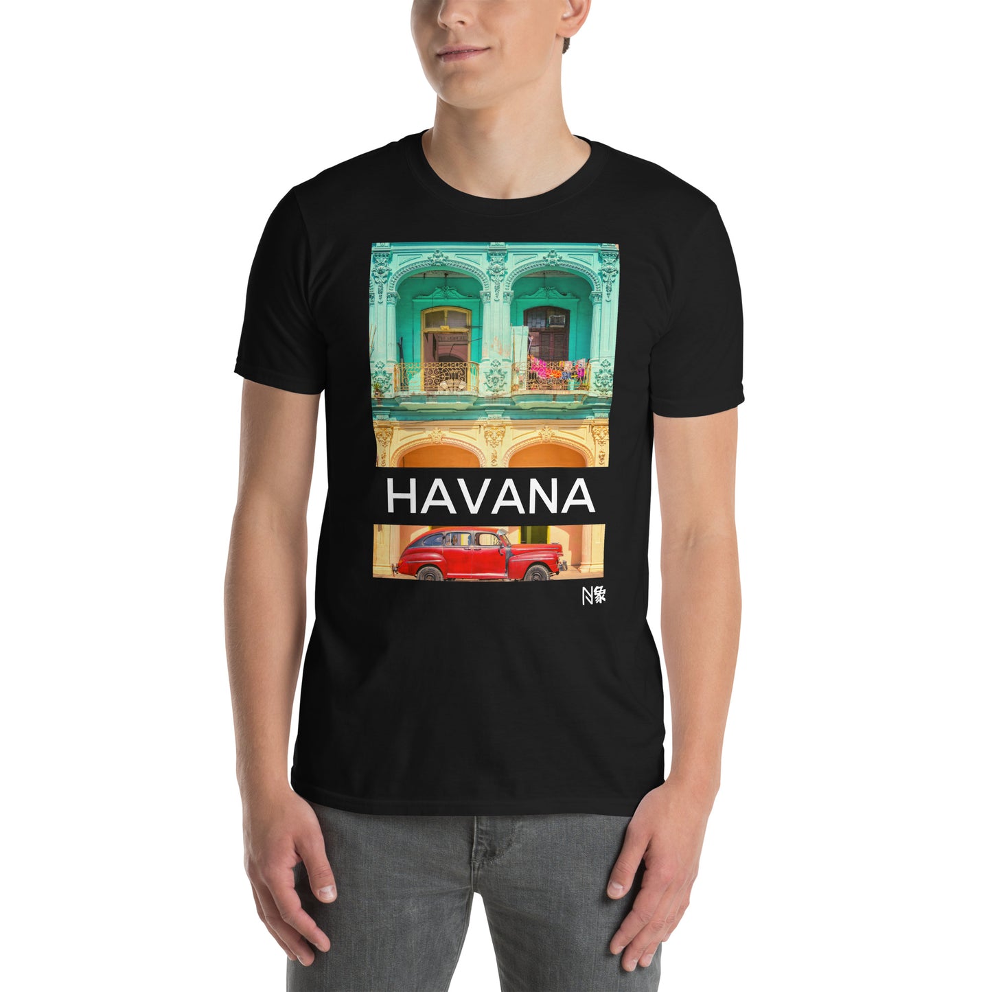 Μαύρο Ανδρικό T-shirt - Αβάνα Κούβα Αμάξι Αντίκα