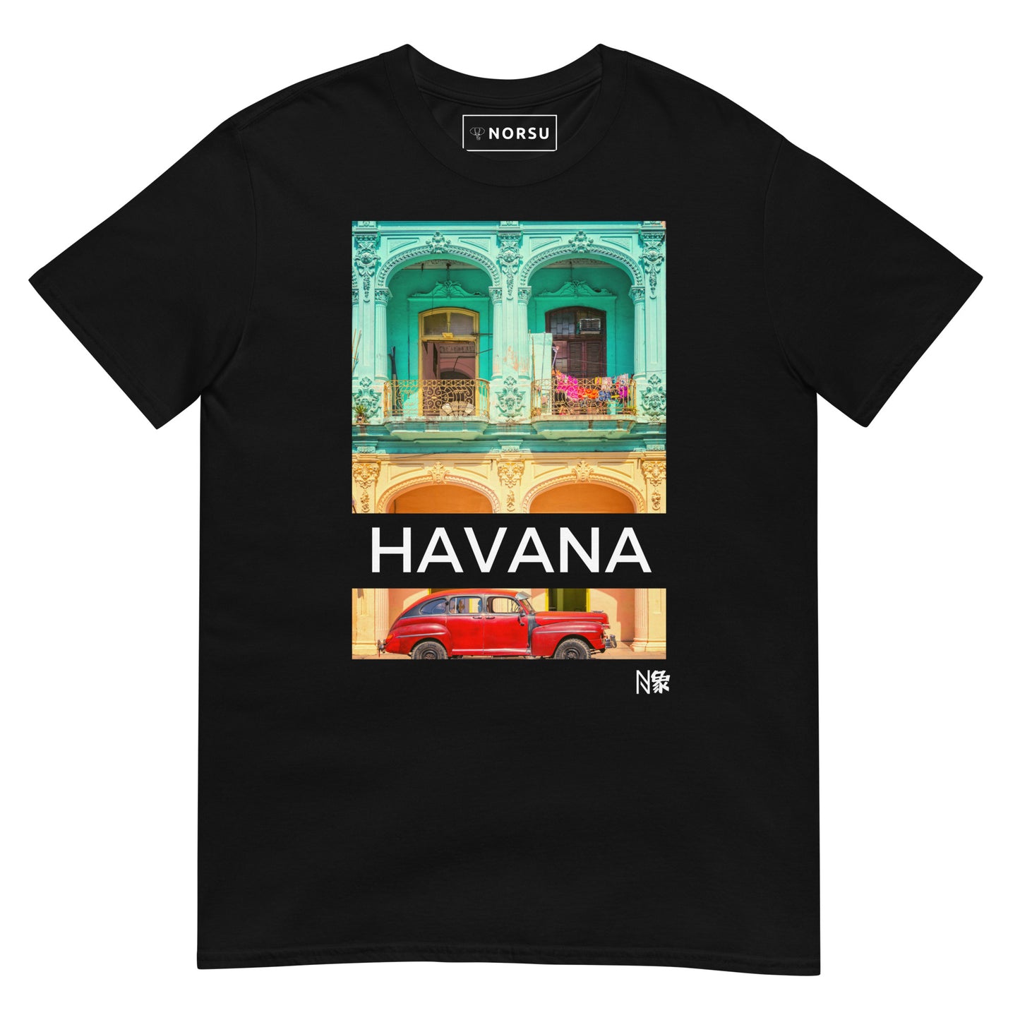 Μαύρο Ανδρικό T-shirt - Αβάνα Κούβα Αμάξι Αντίκα
