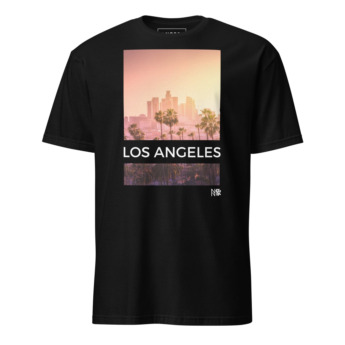 Black Men's T-shirt - Los Angeles Skyscrapers Sunset