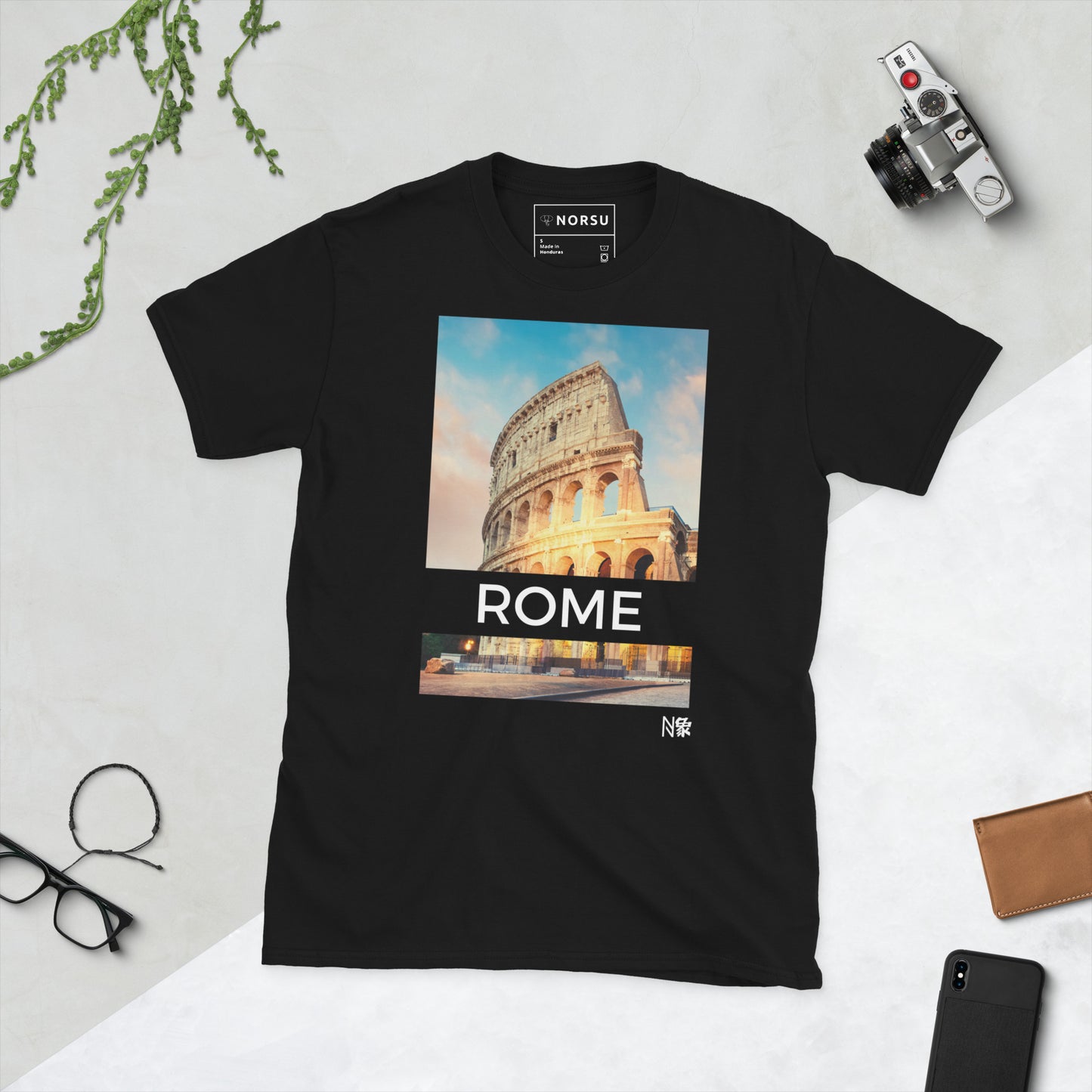 Μαύρο Ανδρικό T-shirt - Ρώμη Κολοσσαίο