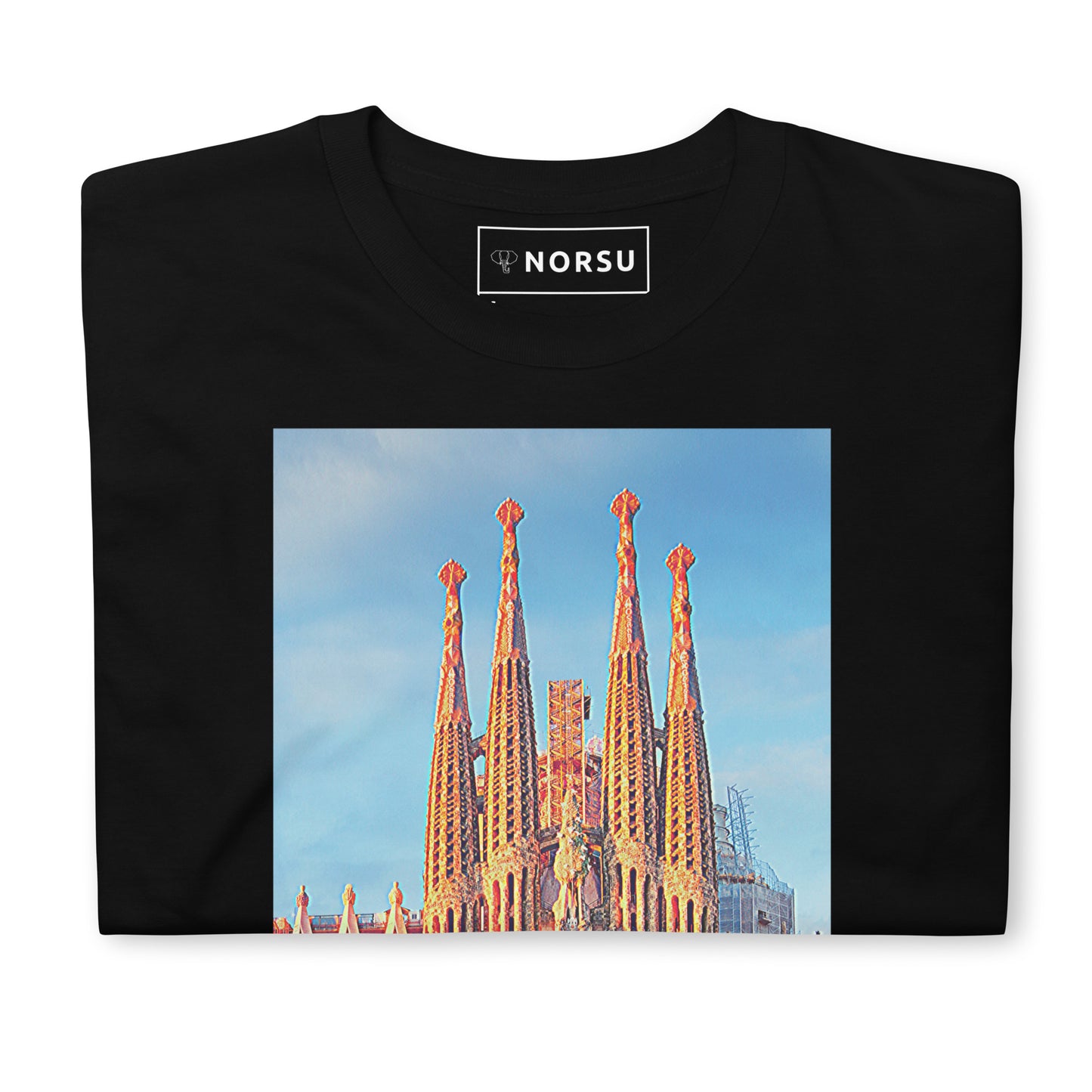 Μαύρο Ανδρικό T-shirt - Βαρκελώνη Sagrada Familia