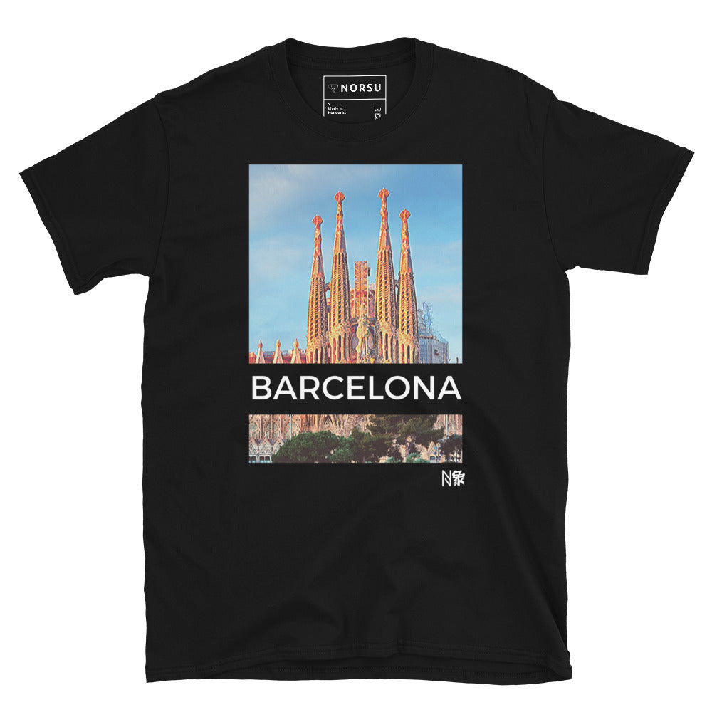 Μαύρο Ανδρικό T-shirt - Βαρκελώνη Sagrada Familia