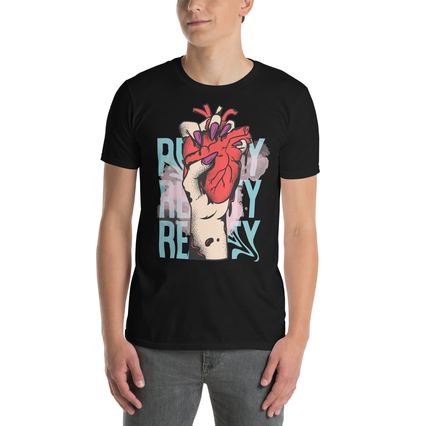 Μαύρο Ανδρικό T-shirt - Reality Heart