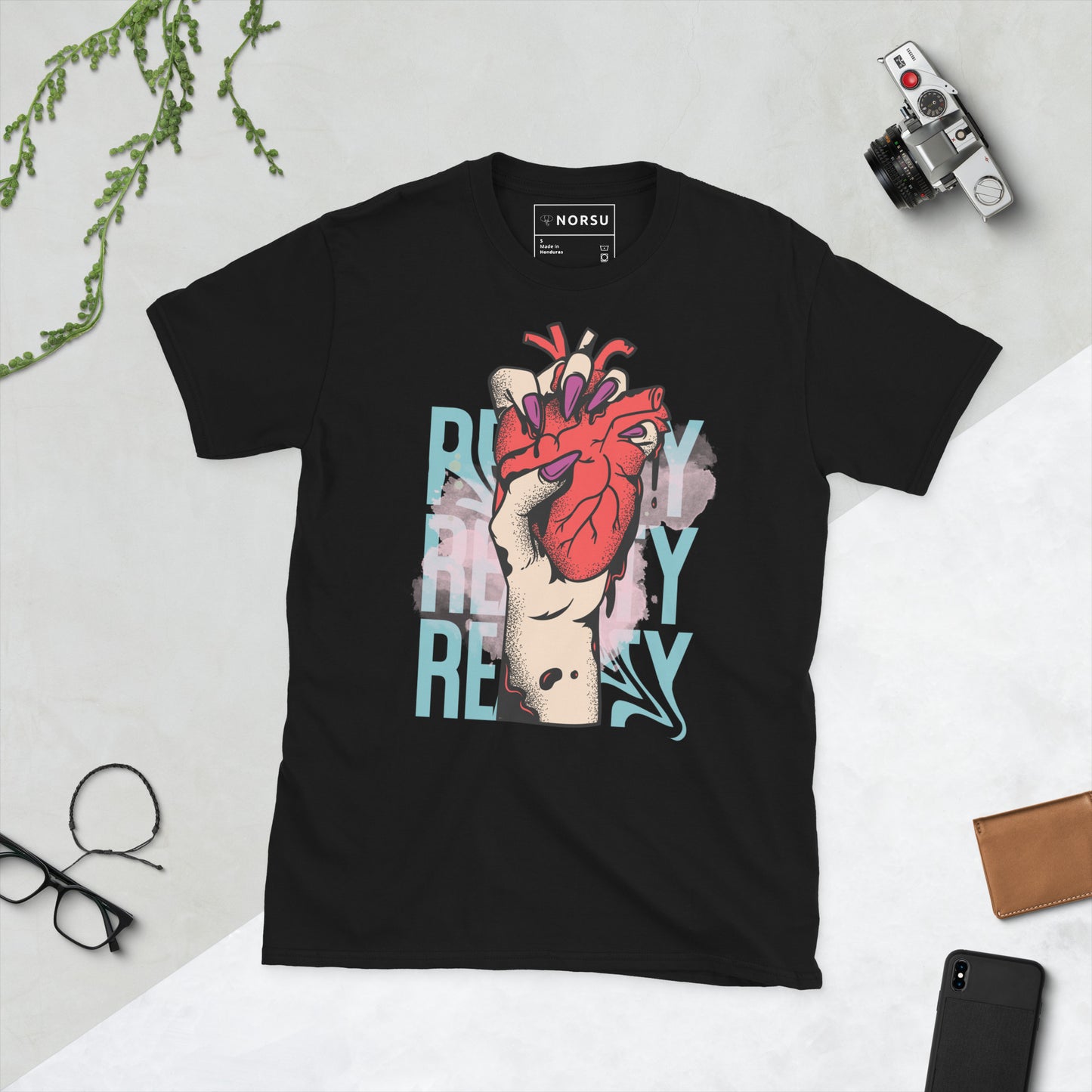 Μαύρο Ανδρικό T-shirt - Reality Heart