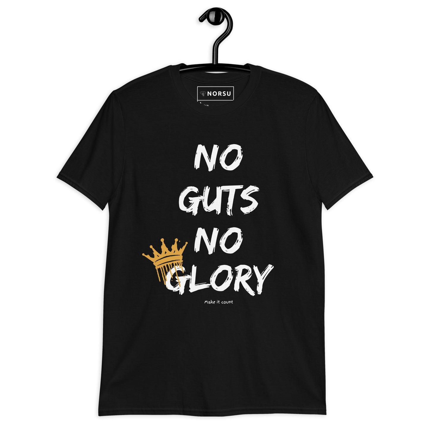 Μαύρο Ανδρικό T-shirt - No Guts, No Glory