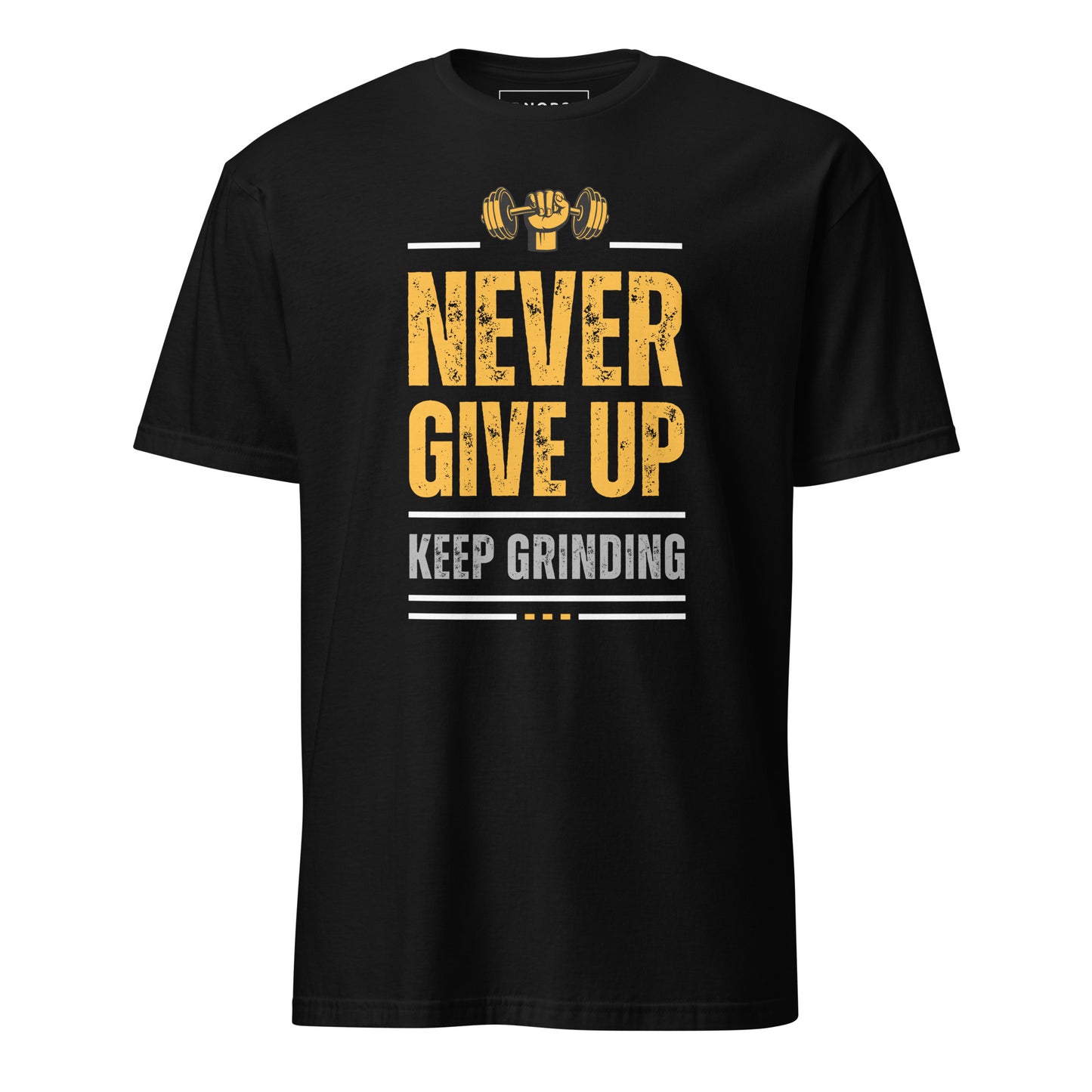 Μαύρο Ανδρικό T-shirt - Never Give Up, Keep Grinding