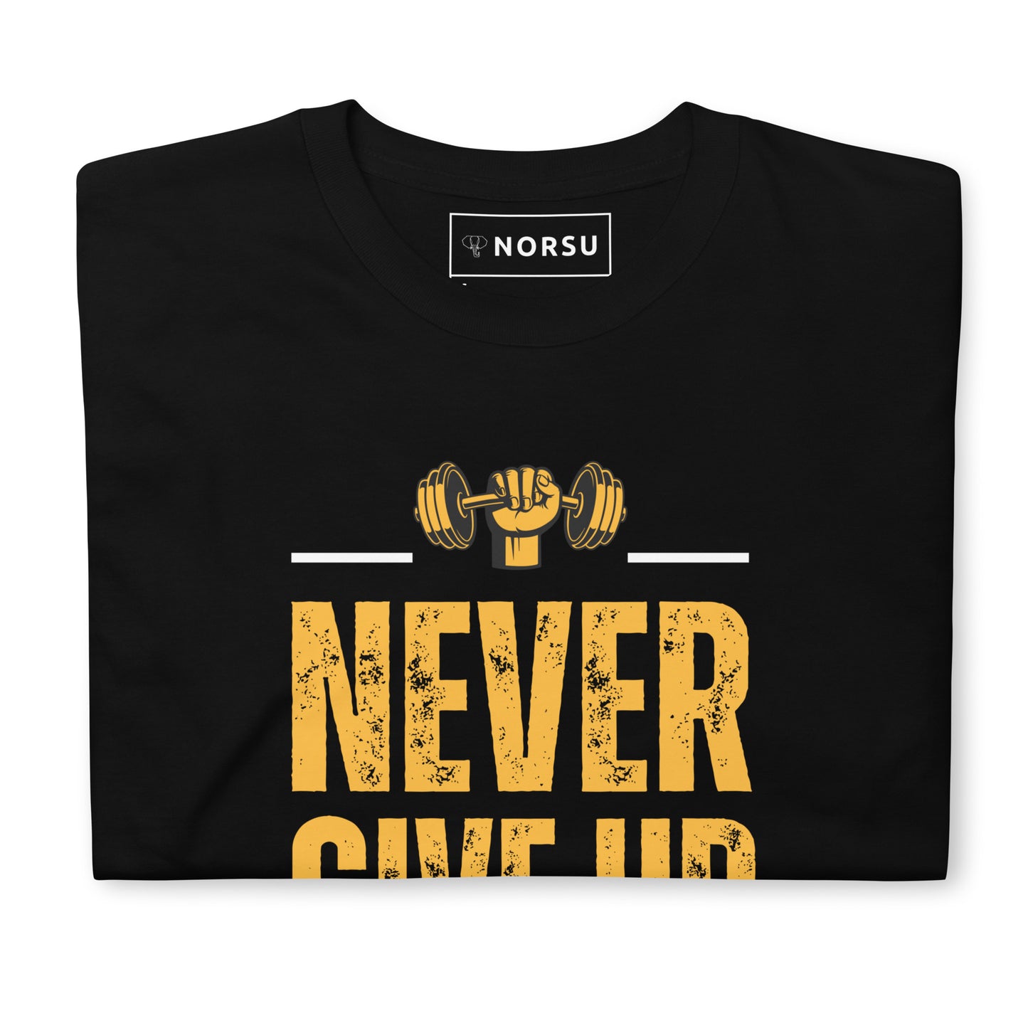 Μαύρο Ανδρικό T-shirt - Never Give Up, Keep Grinding