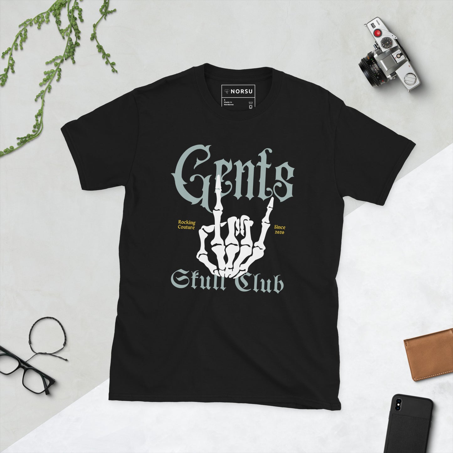 Λευκό Ανδρικό T-shirt - Gents Skull Club Πράσινο