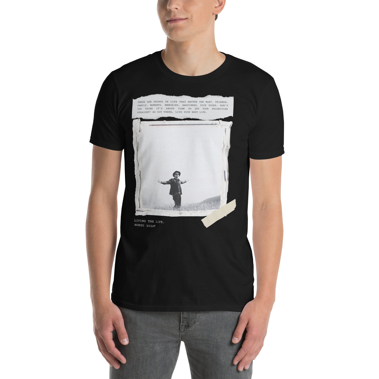 Μαύρο Ανδρικό T-shirt - Living The Life