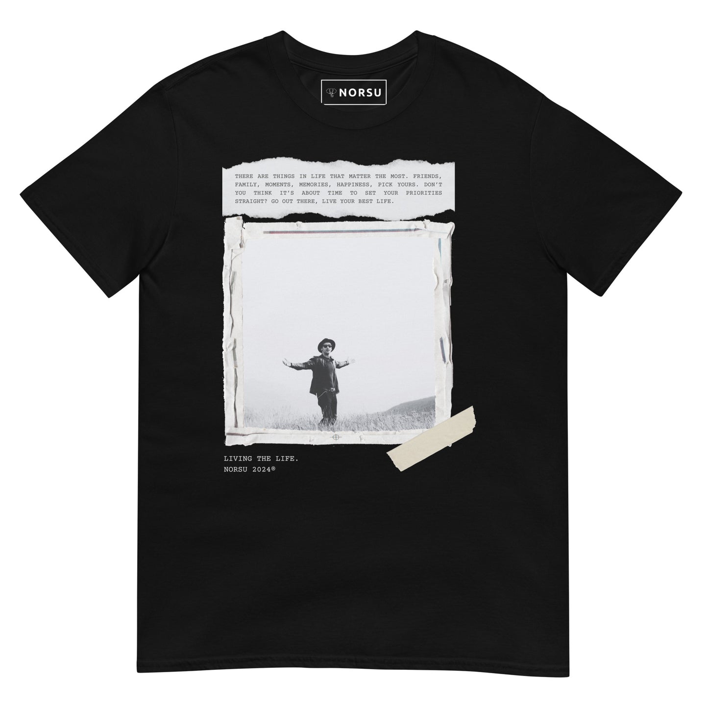 Μαύρο Ανδρικό T-shirt - Living The Life