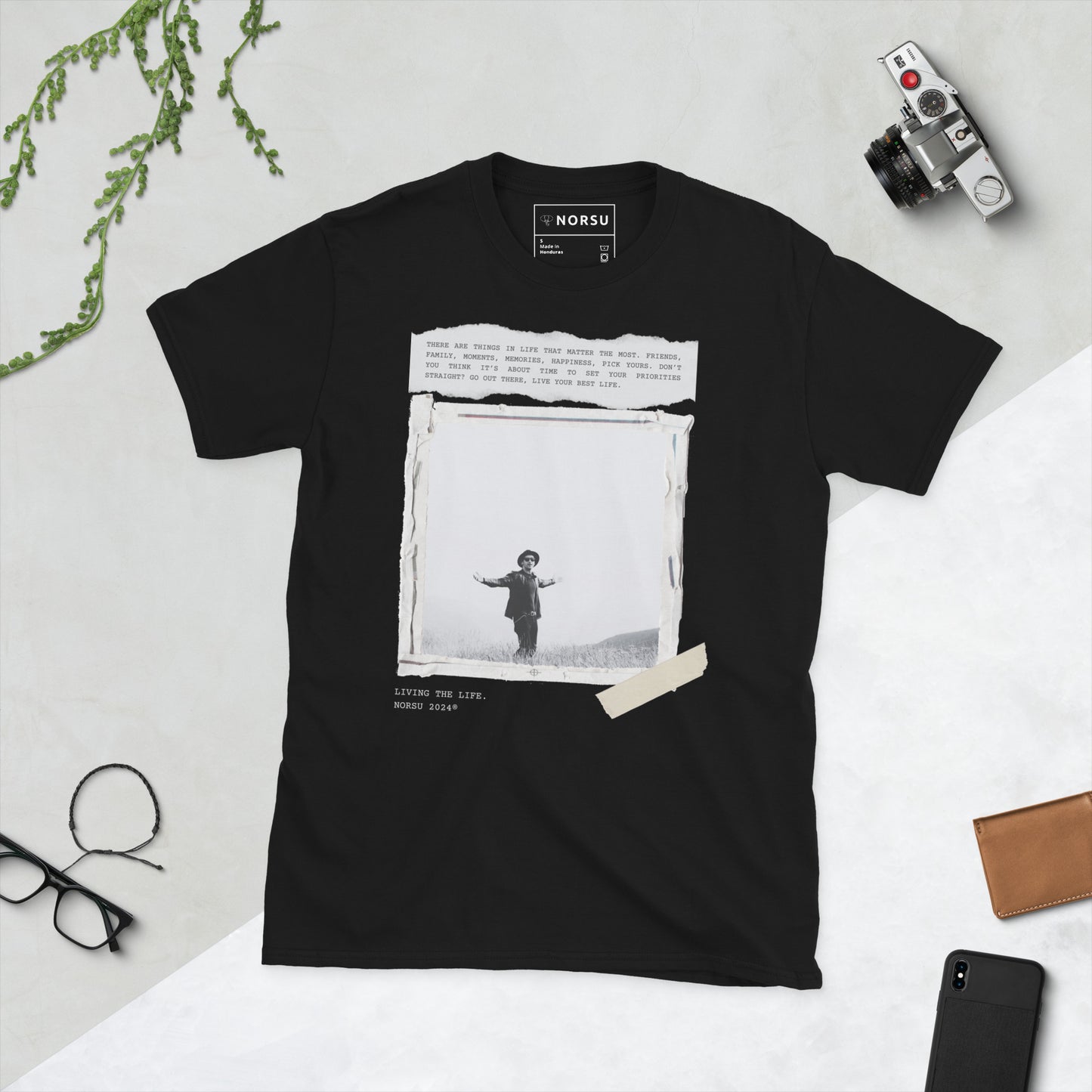 Μαύρο Ανδρικό T-shirt - Living The Life