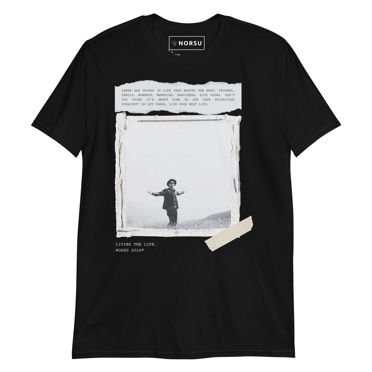 Μαύρο Ανδρικό T-shirt - Living The Life