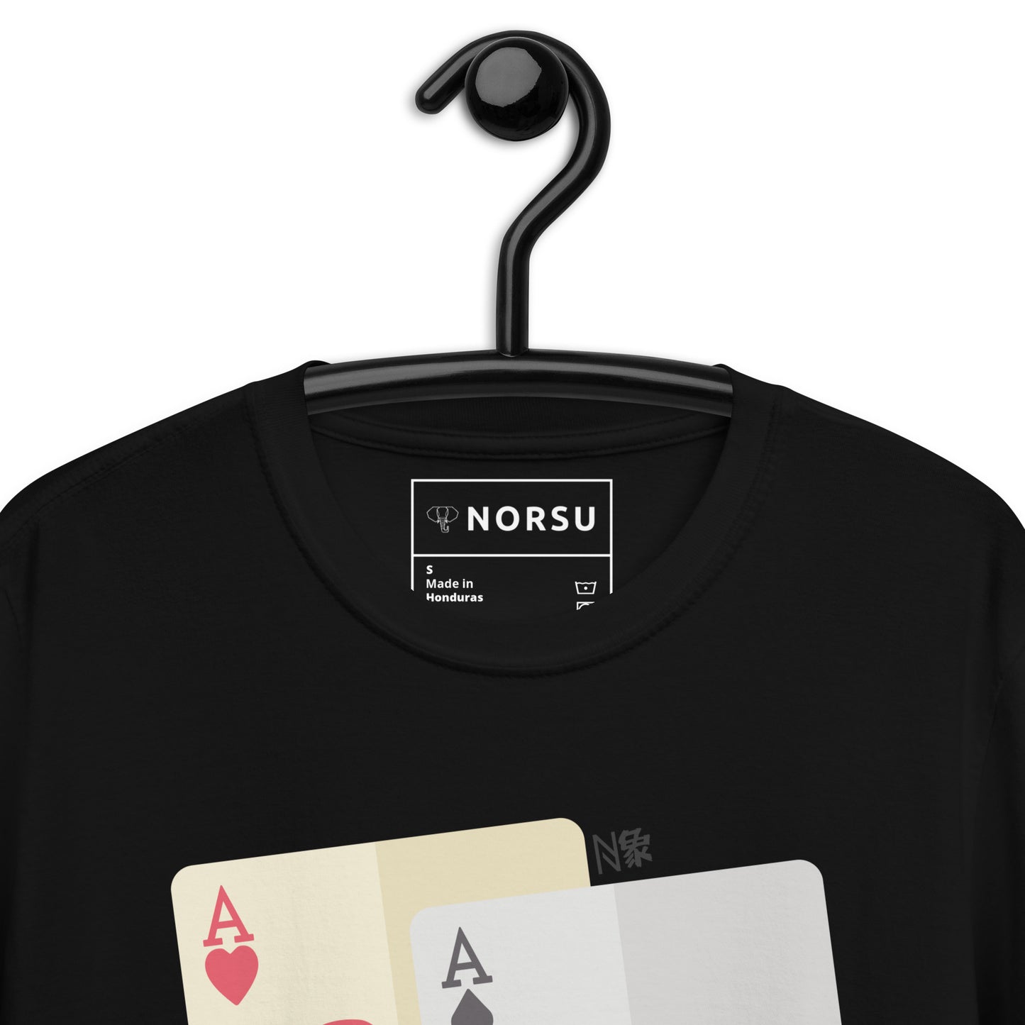 Camiseta negra para hombre - Naipes, ases y cartas