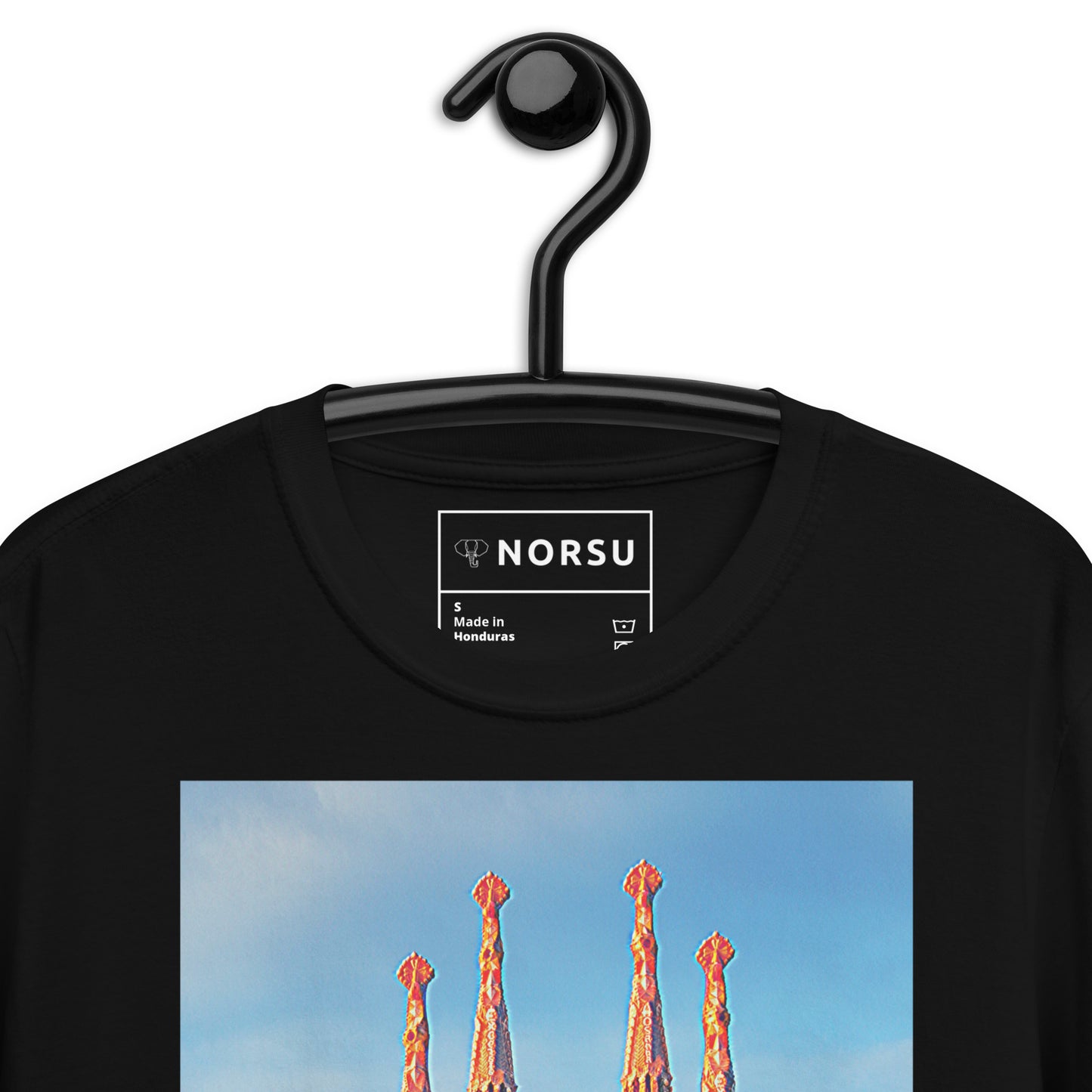 Μαύρο Ανδρικό T-shirt - Βαρκελώνη Sagrada Familia