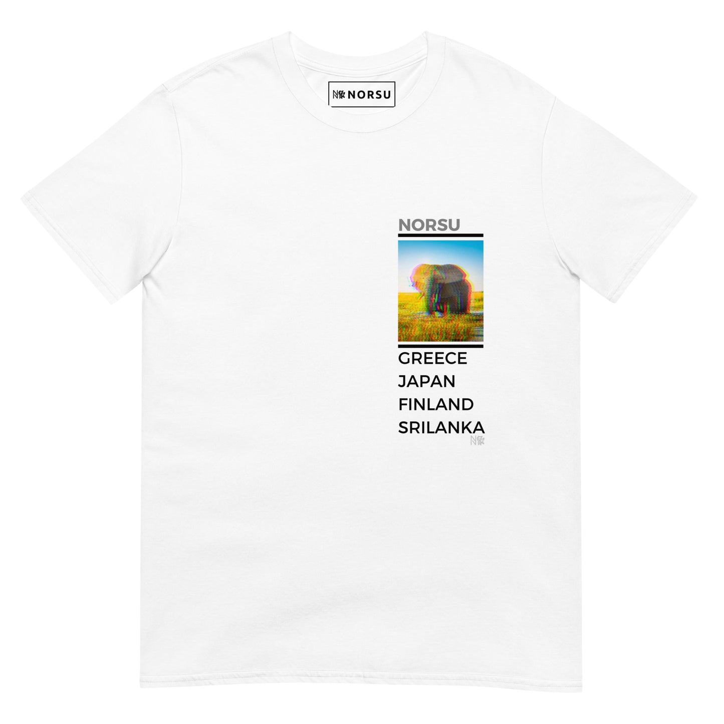 White Men's T-shirt - Elephant Greece, Japan, Finland, Sri Lanka