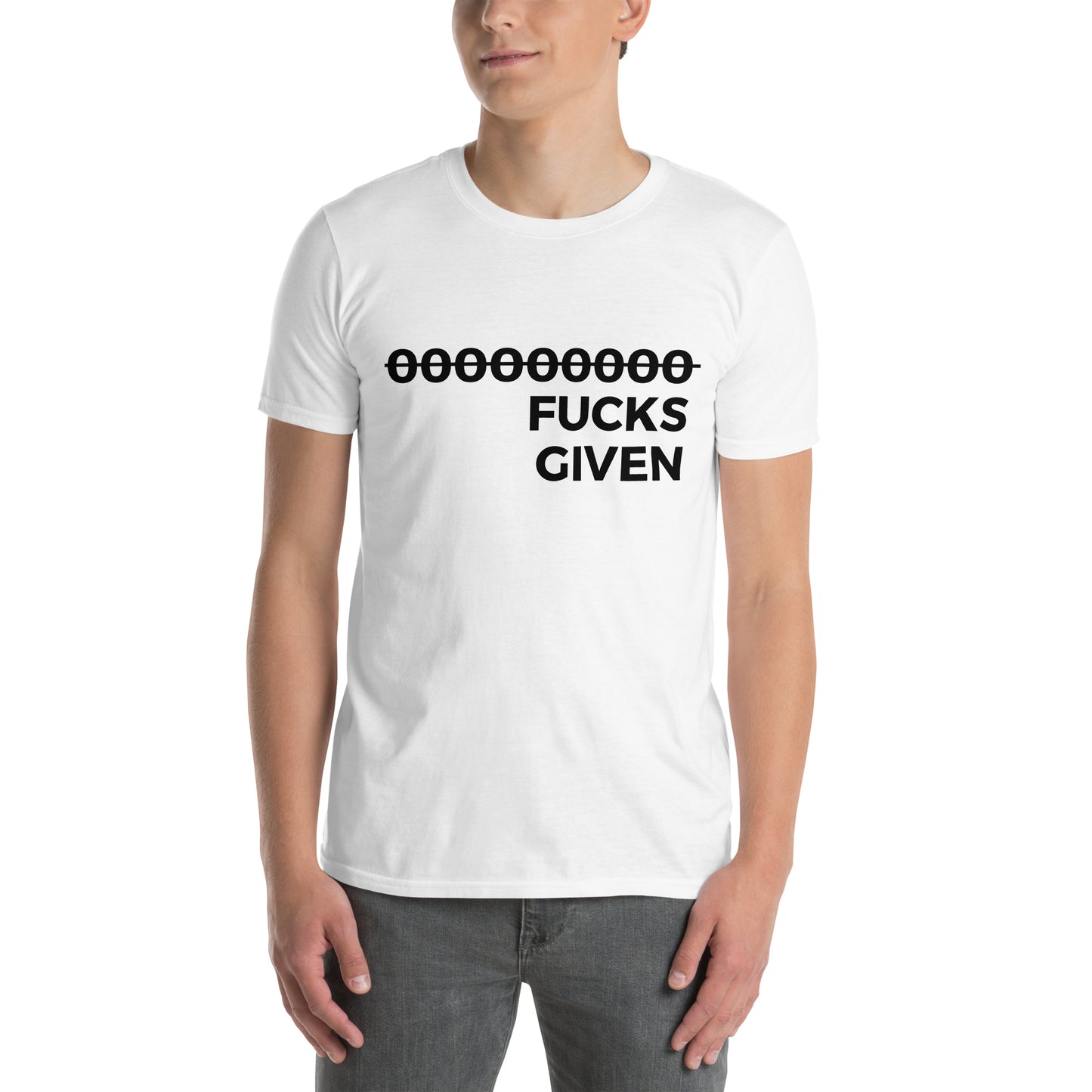 Λευκό Ανδρικό T-shirt - Zero F*cks Given