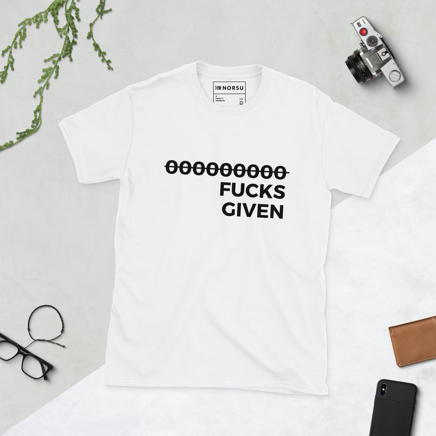 Λευκό Ανδρικό T-shirt - Zero F*cks Given