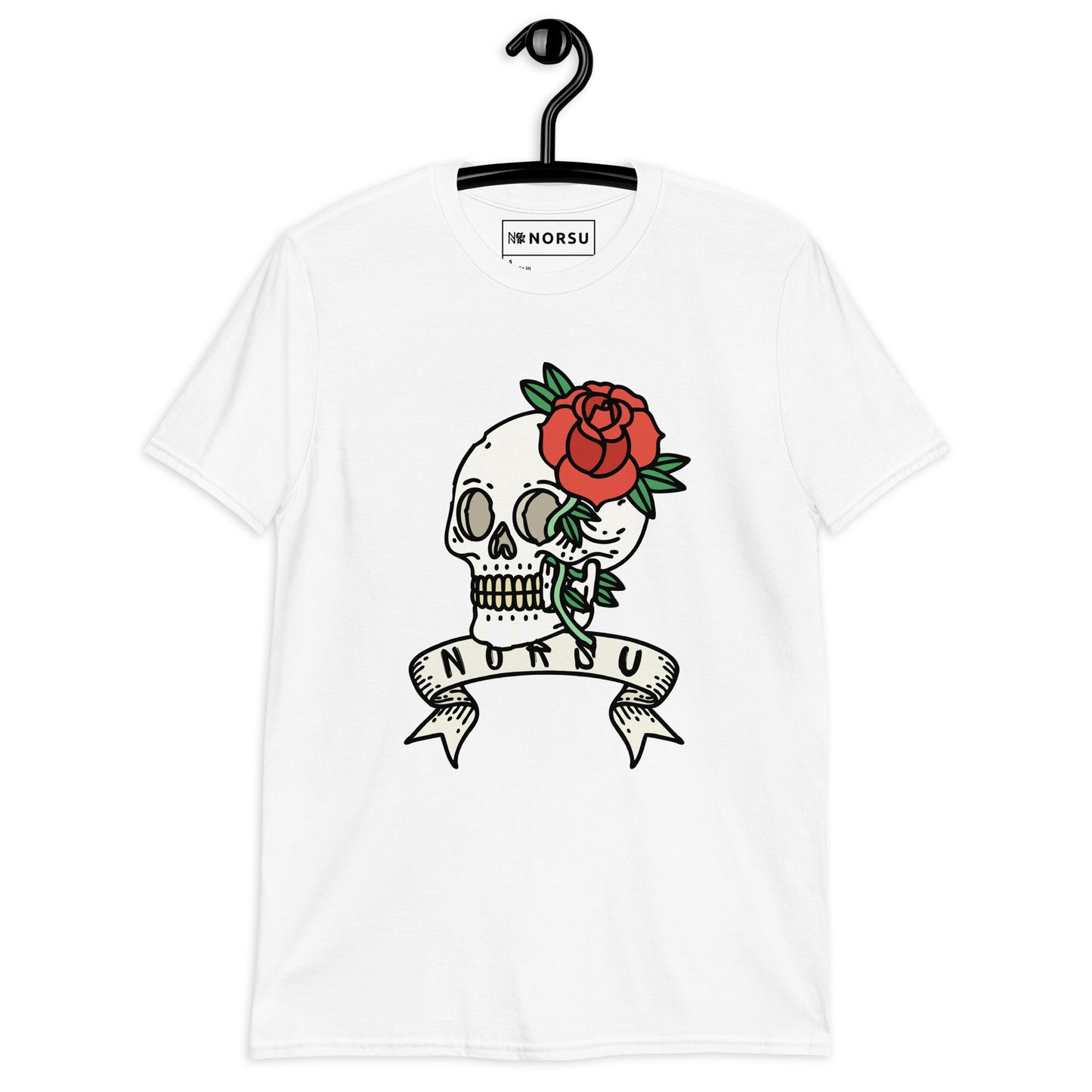 White Men's T-shirt - Skull with Roses