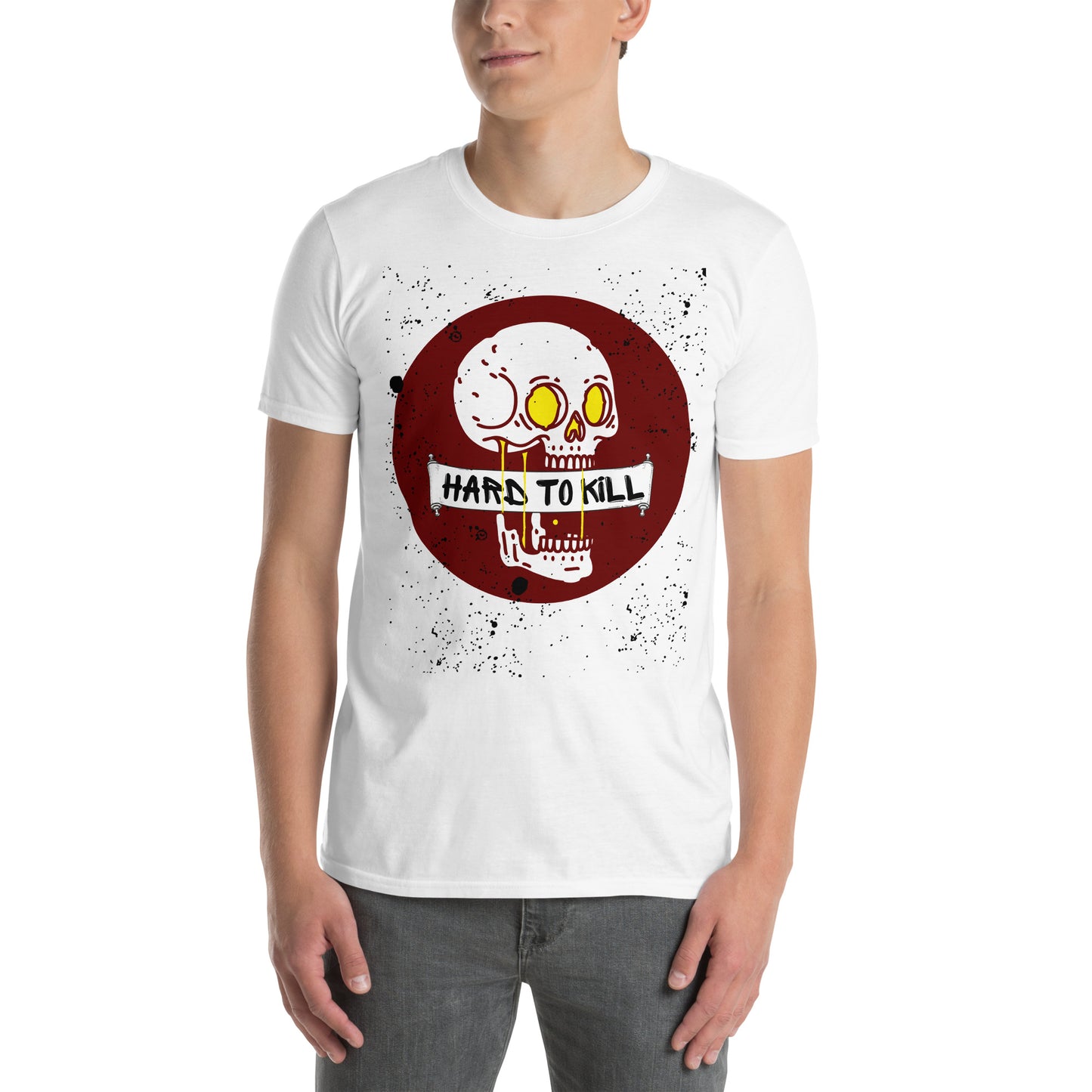 White Men's T-shirt - Skull Hard to K*ll