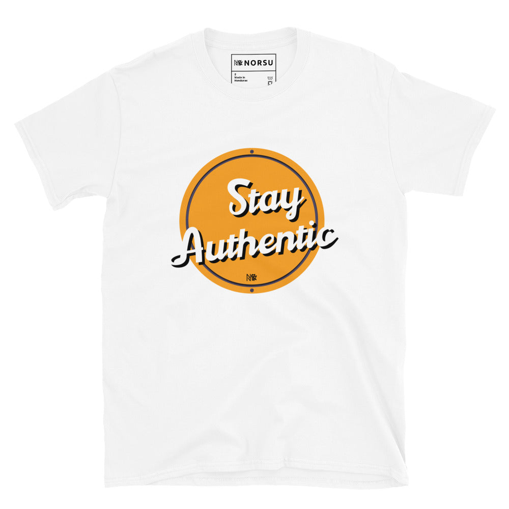Λευκό Ανδρικό T-shirt - Stay Authentic