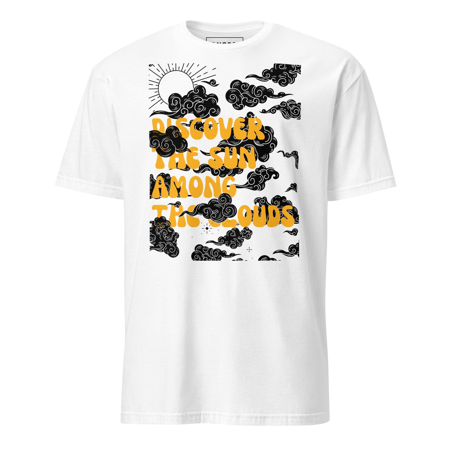 Λευκό Ανδρικό T-shirt - Discover the sun among the clouds