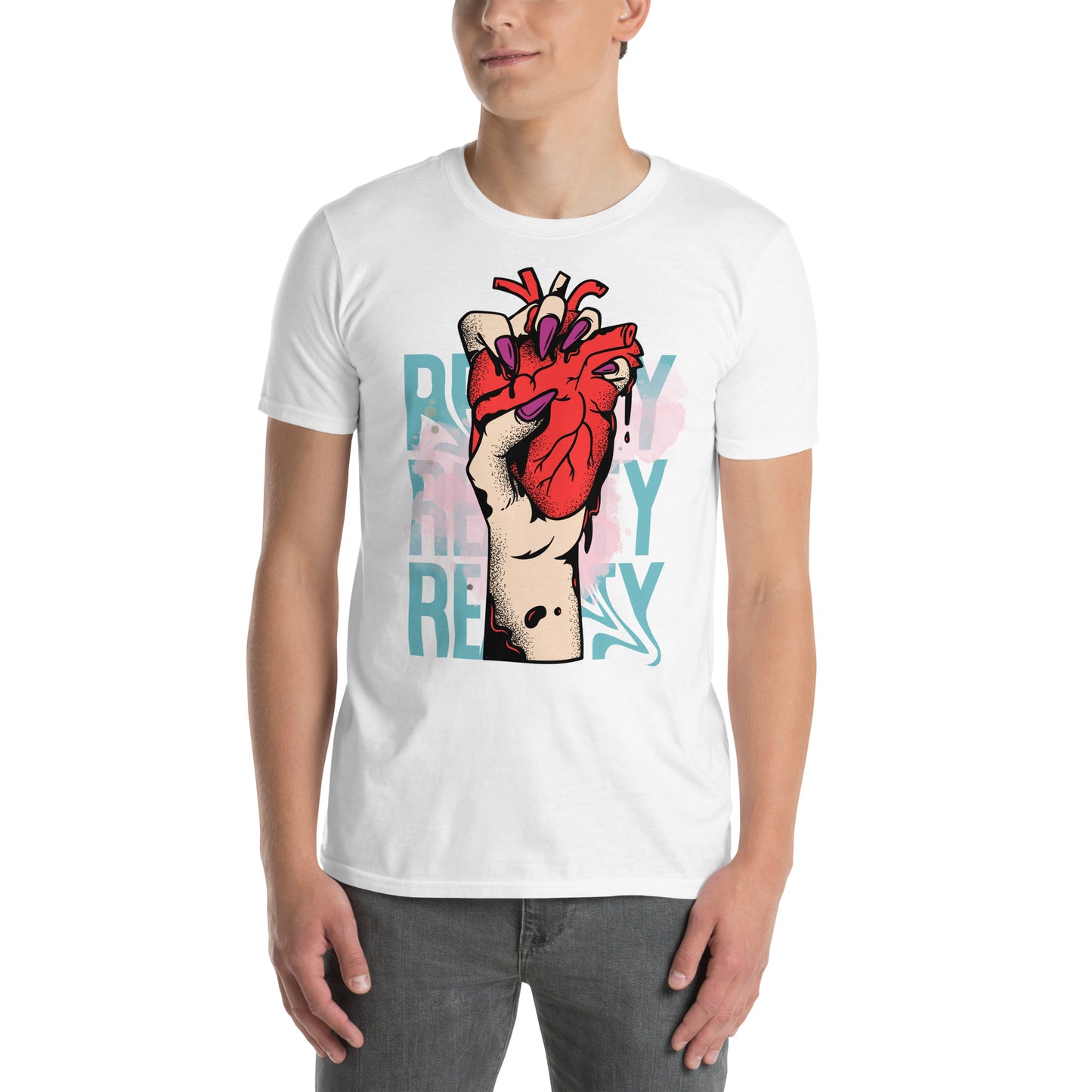 Λευκό Ανδρικό T-shirt - Reality Heart
