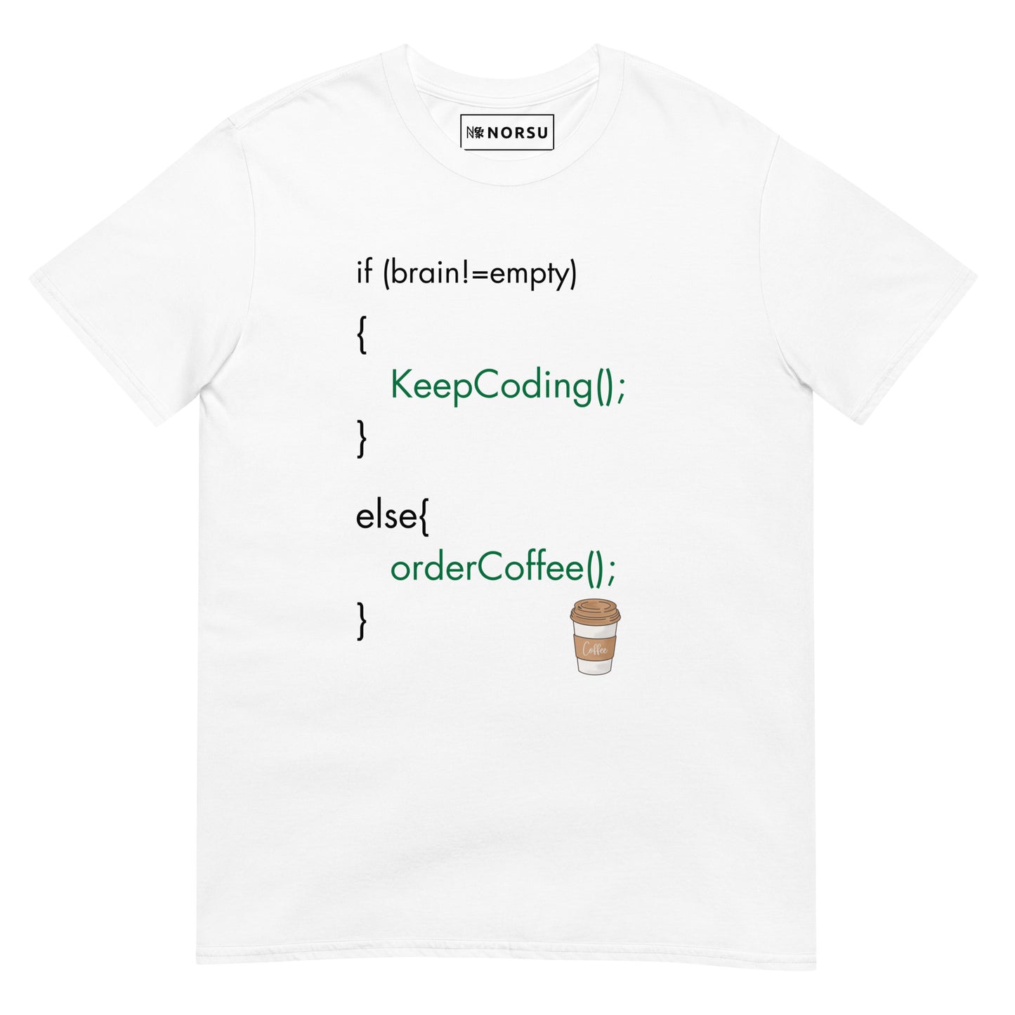 Λευκό Ανδρικό T-shirt - JavaScript Function Keep Coding