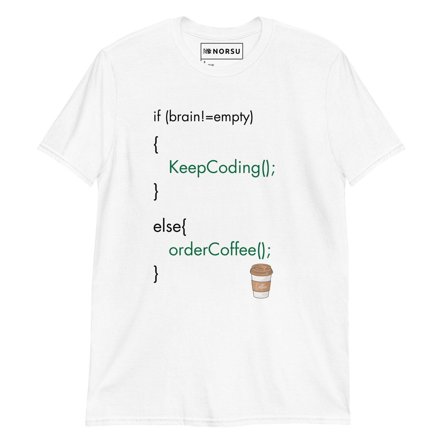 Λευκό Ανδρικό T-shirt - JavaScript Function Keep Coding