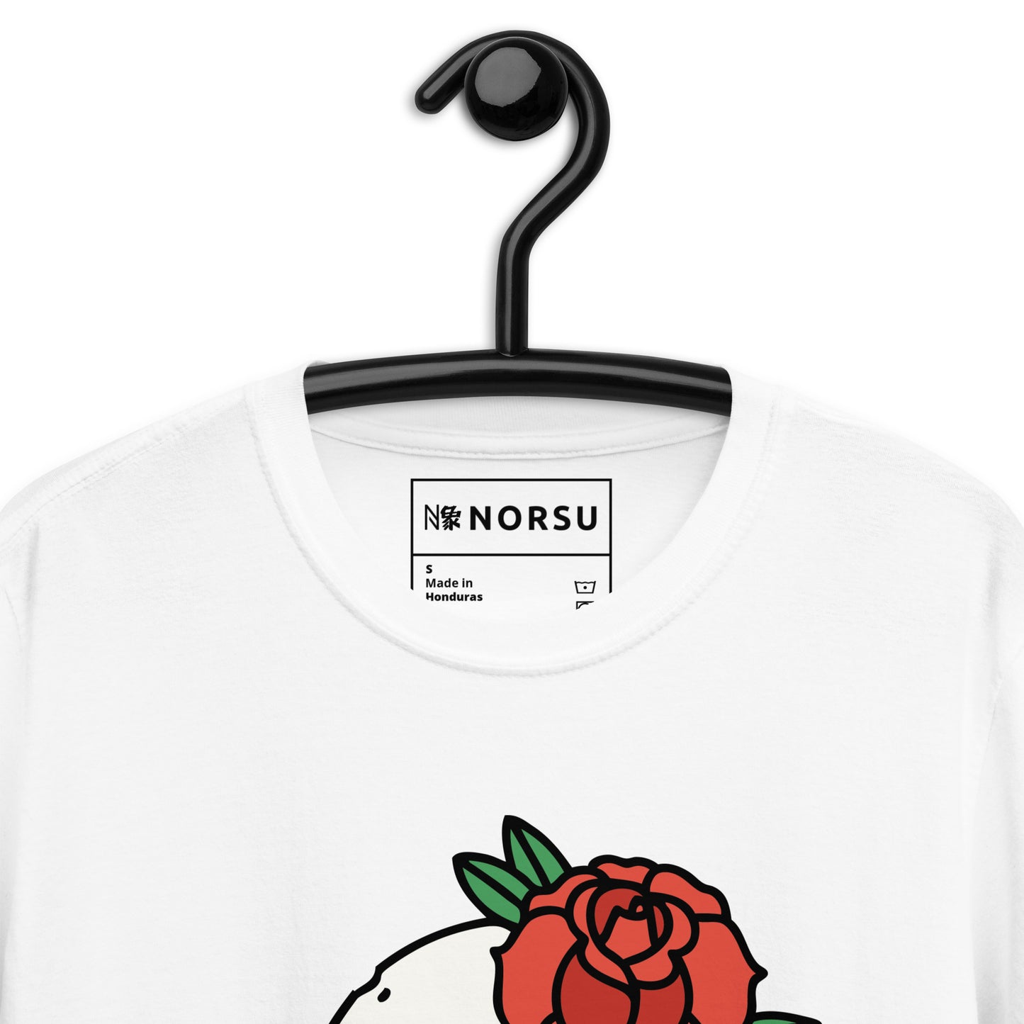 White Men's T-shirt - Skull with Roses