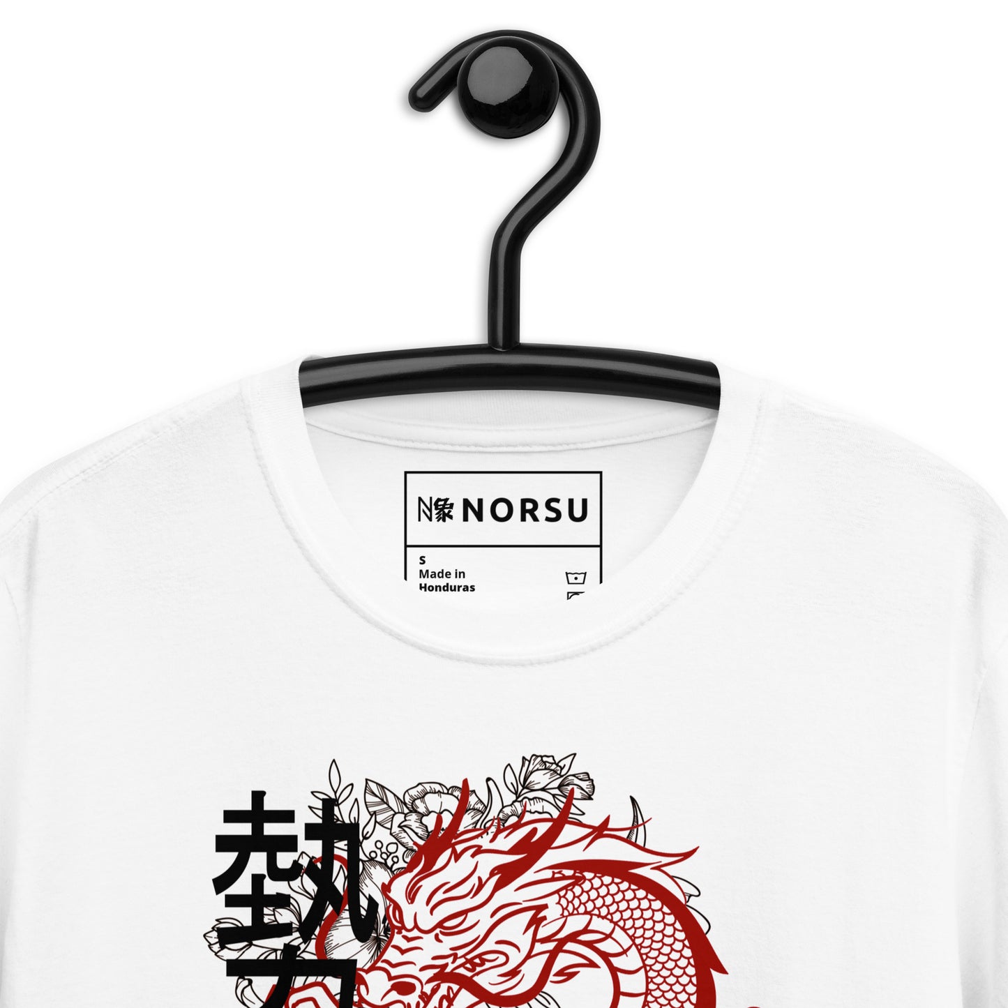 White Men's T-shirt - Respect (Sonkei) Japanese dragon design