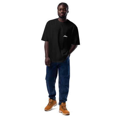 Oversized Μαύρο Ανδρικό T-shirt - Always be Disrupting Artistic Graffiti over Painting